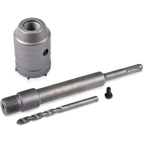 45mm SDS Scie Trépan + 200mm Bielle + Foret hélicoïdal + Vis de positionnement,pour Murs en Béton Armé Briques Ouvertures de Climatisation (1/5)