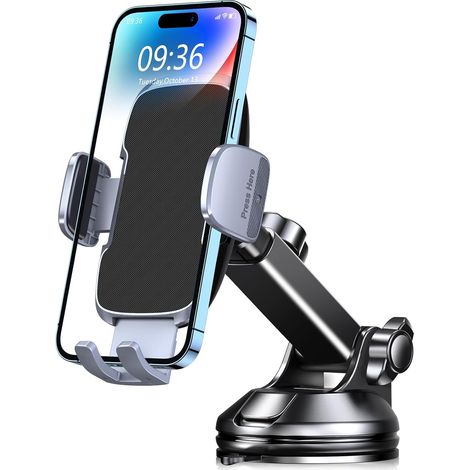 Porta cellulare per auto, [Tipo a ventosa super resistente] Porta cellulare, rotazione a 360°, facile da usare, smartphone da 4-7 pollici (1/4)