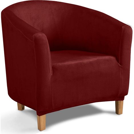 Housse en Velours Fauteuil Chesterfield,Jacquard Luxe élégantes Revêtement de Canapé(Rouge Foncé) (1/5)