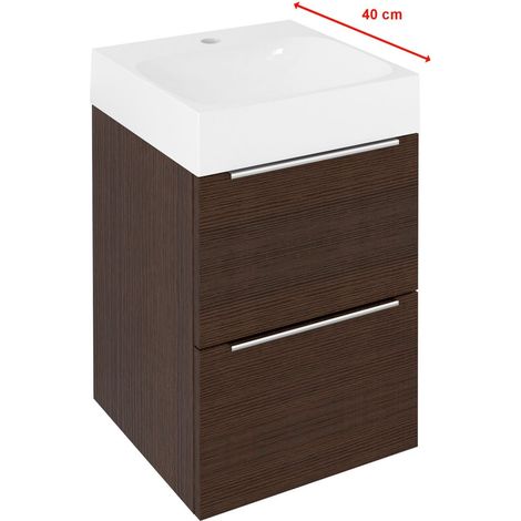 Meuble vasque EMONA 39,4x55x39cm, pin rustique (1/4)