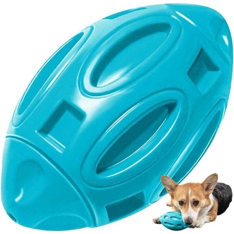 -Ballon de football pour chien, balle à mâcher en caoutchouc pour chien, jouet de football pour chien, ballon de football en caoutchouc pour chien, balle couineuse pour chien, convient aux chiens de t (1/5)