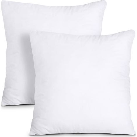 Oreillers intérieurs (paquet de 2), 45 x 45 cm (18" x 18"), garnitures d'oreillers, oreillers en fibres creuses (blancs) (1/5)