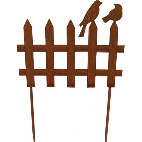 Bordure deux oiseaux en métal - Déco jardin 46cm