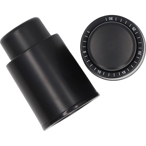 Bouchon de vin sous vide de couleur noire, économiseur de presse en ABS et Silicone avec échelle de Date (1/5)