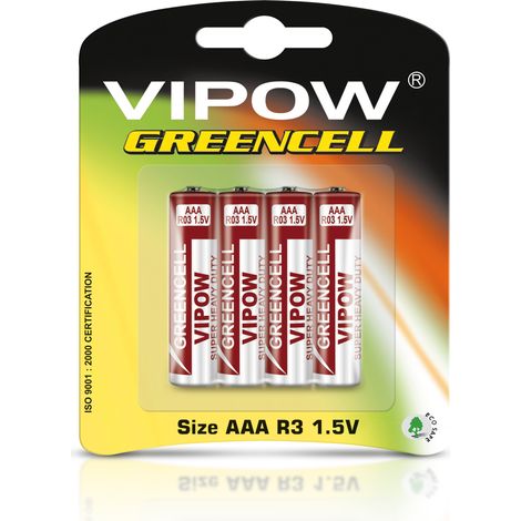 Piles zinc-carbone Rebel R03 R3 4xAAA blister (1/2)
