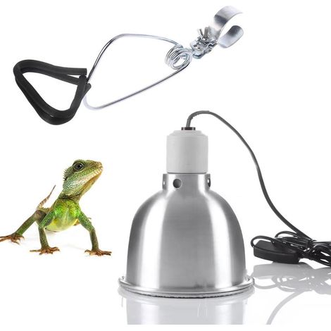 Socle de lampe pour terrarium Reptilium-Zoo / Lampe à pince E27 Argent (1/3)