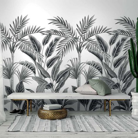 Papier peint à motif palmeraie 159x280cm – Papier intissé de qualité – Installation facile avec colle – Pour personnaliser votre intérieur – Hxadeco (1/4)