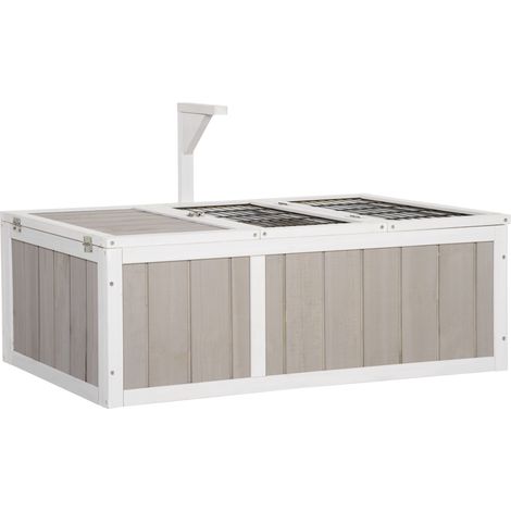 Gabbia/recinto per piccoli animali, ideale per tartarughe, con 2 scomparti, dimensioni 91,5L x 61W x 33H cm - legno di abete