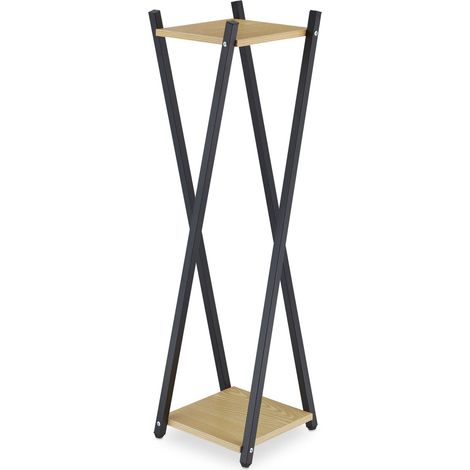Scaffale per piante alto design geometrico 99 x 29 x 29 cm in MDF effetto marmo nero 130010978