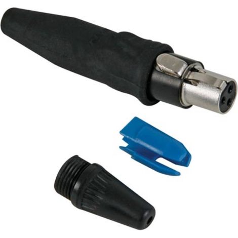 REAN TINY - CONECTOR DE 3 POLOS HEMBRA, COLOR NEGRO, CONTACTOS DORADOS