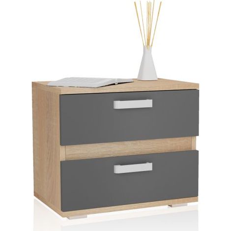 Mesita de noche Ataneq Cambria - Grafito (ancho) x 50cm (alto) (1/5)