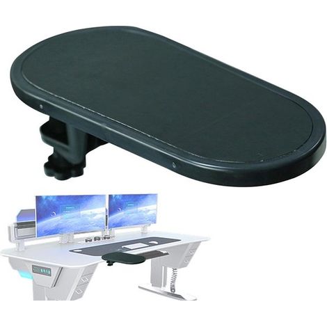 Schreibtischarmlehne Ellenbogenstütze für komfortables Arbeiten Drehbare Klemme Bis zu 6 cm Dicke Schwarz (1/5)