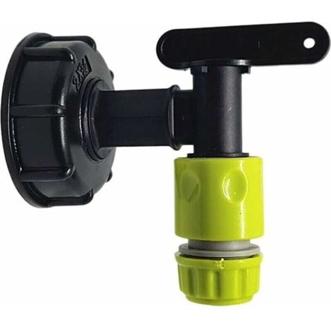 Robinet Cuve 1000l Plastique avce Raccord Tuyau d'arrosage, Adaptateur de Robinet de Réservoir IBC, Connecteur à Filetage 3/4 Pouces Pour Recuperateur Eau de Pluie, Réservoir de Carburant (A),u (1/5)