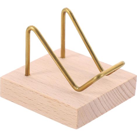 Elegante soporte de madera para exhibir minerales, piedras preciosas y esferas de cristal, color madera natural para una presentación decorativa. (1/5)