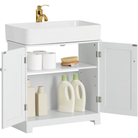 [JAMAIS UTILISE] SoBuy SoBuy Meuble bas pour évier - 2 portes - 60 x 60 x 29 cm - Blanc