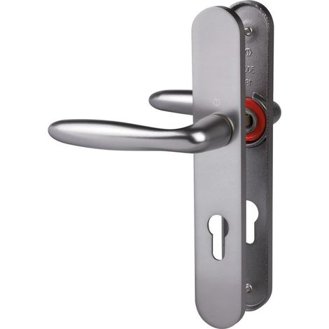 Hoppe – Poignée de porte d'entrée Verona – Poignée clé I – Entraxe 195 mm – Pour portes de garage et bureaux – Couleur gris (1/7)