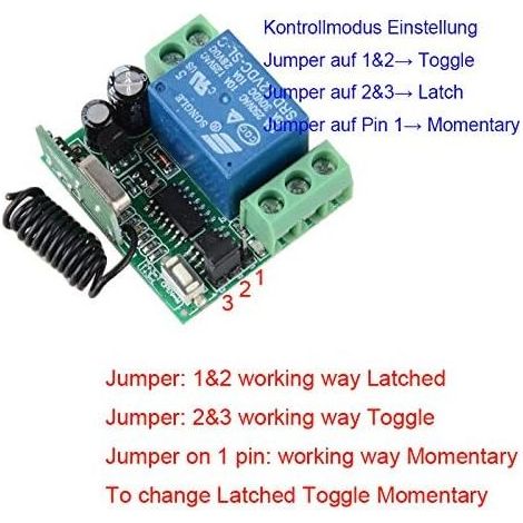 AC90V-256VRécepteur radio émetteur télécommandé Système Lumière/LED Lampe Pompe à eau Couvercle Poussoir Émetteur Récepteur Émetteur Récepteur Sans Fil Porte de Garage 433Mhz 1 Canal momentané (1/4)