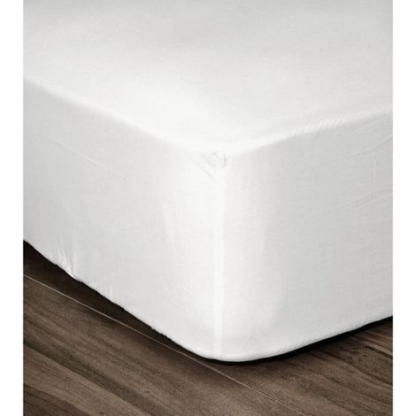 LOVELY HOME Drap Housse 100% coton 180x200x25 cm blanc (1/2)
