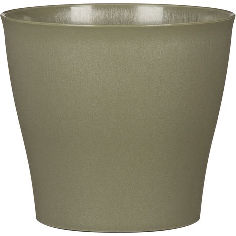 Scheurich 328/15, Pot de fleurs/plantes, rond en plastique couleur: Khaki, 15 cm de diamètre, 13 cm de hauteur, 1,5 l vol. (1/2)