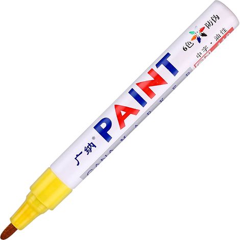 Marker Peinture Permanent - Pour Pneus Caoutchouc Métal Bois Verre Plastique - Pointe 2,0 à 3,0 mm - 5 ml - Aluminium - 1 Pièce (1/5)