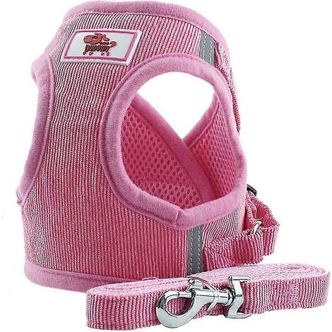 Harnais-gilet en tissu mesh souple pour l'entraînement des chiens, chiots, chats et petits animaux (taille S, rose) (1/5)