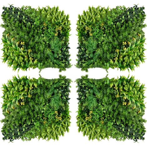 CHICFURN Parete vegetale artificiale 12 pezzi 50x50 cm verde con protezione UV, frangivista (1/5)