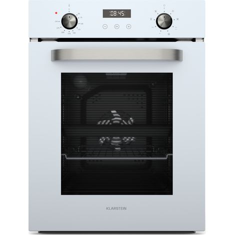 Klarstein – Four vapeur encastrable 45 cm – 49 L, 9 fonctions dont gril et nettoyage à la vapeur – Classe énergétique A, verre trempé noir