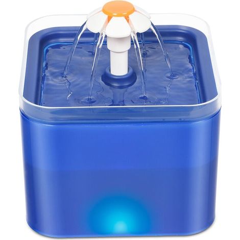 Ahlsen Katzen-Wasserspender, besonders leiser Katzen-Wasserspender, Wasserspender mit LED-Licht, 2 l Wasserspender, Cyan (1/5)