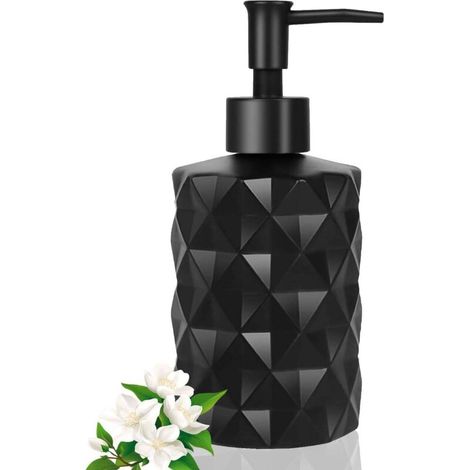 Distributeur de savon en verre de 350 ml (12 oz) à motif diamant (1/5)