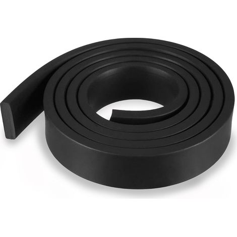 Bande de joint en caoutchouc rectangulaire solide pour joint d'étanchéité météorologique, 20 mm de large x 5 mm d'épaisseur, 1 mètre de longueur, bande d'étanchéité noire 20 mm x 5 mm x 1 m (1/5)