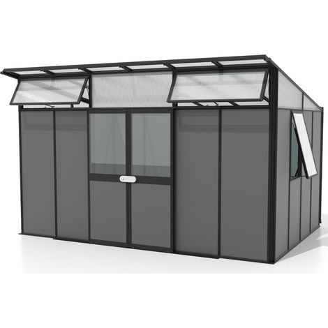 Vitavia Gerätehaus "Kosmos", schwarz / anthrazit, 11,5 m² (1/4)