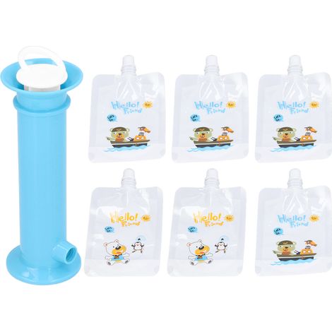 Kit de 7 Sachets Alimentaires Bébé - Remplisseur Purée Fruits Enfants - Poches Colorées Pratiques (1/5)
