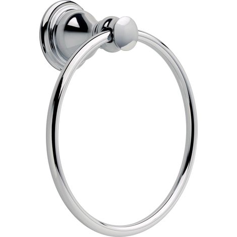 1 Anneau porte-serviette, Design mural, Finition chrome poli, Zinc moulé, Pour salle de bain (1/5)
