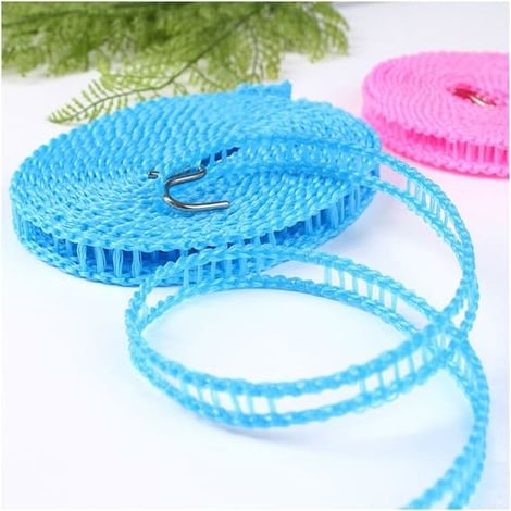 Simple Non-Slip Windproof Drying Line Drying Line Outdoor Travel Windproof Camping Drying Line (Blue) - 3 x 1.3 cm (1/5)