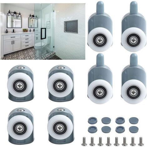 Lot de 8 Roulettes pour Porte Douche de 23mm - Rouleaux pour Portes Coulissantes de Salle de Bain (1/5)