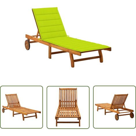 The Living Store Sonnenliege mit Auflage Akazie Massivholz - Holz-Sonnenliege - Gartenliege - Akzient Sonnenschirm - Lounge Chair - Gartenmöbel (1/5)