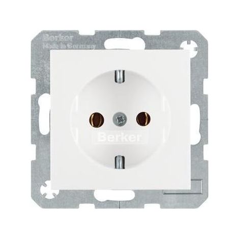 Berker 47438989 Steckdose SCHUKO S.1/B.3/B.7 polarweiß, glänzend (1/5)