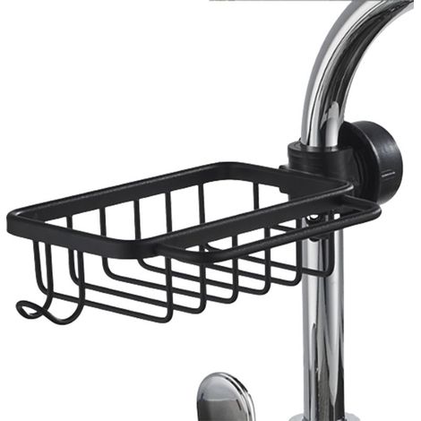 Support pour éponges de cuisine, support de rangement pour robinet, support mural pour robinet d'évier, adapté aux éviers de cuisine et de salle de bain (lot de 2) (1/5)