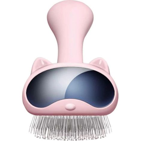 Brosse à poils pour chien et chat, en acier inoxydable, idéale pour éliminer les poils morts et prendre soin des poils courts, longs et épais - Blanche (1/4)