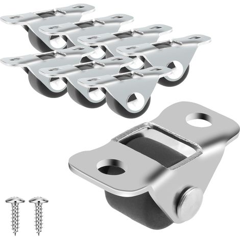 geräuscharme TPE-Möbelrollen, flache, unidirektionale Metallrollen mit Schrauben, ideal für Kleiderschränke, Bettwagen und Aufbewahrungsboxen. (1/5)