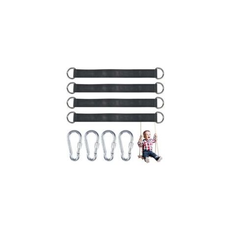 Set mit 4 Aufhängegurten für Baumschaukeln mit 4 D-Ringen für Garten-/Schaukel-/Baumschaukeln/Hängematten - Crezuo (1/4)
