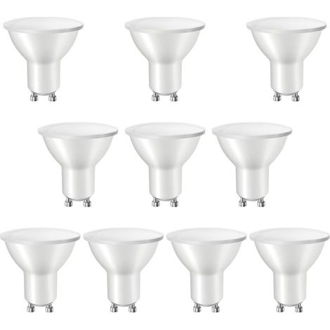 Lot de 10 ampoules LED GU10, équivalent ampoule halogène 40 W, 5 W, 400 lm, blanc lumière du jour 6000 K, ampoule à économie d'énergie pour plafonniers, angle de faisceau 120 ° [Classe énergétique A] (1/5)