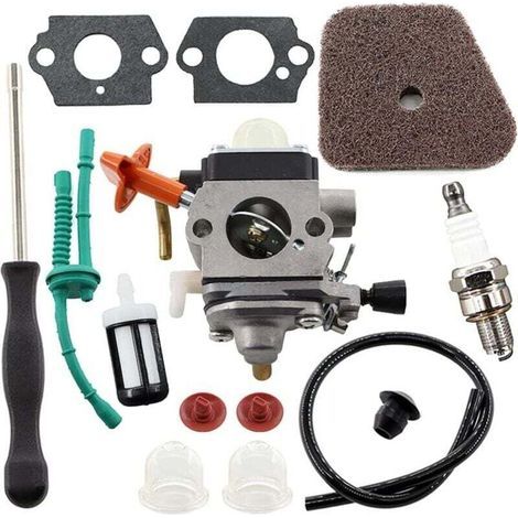 Kits de carburateur pour débroussailleuses Stihl FS87, FS90, FS100, FS110, FS130, HL90, HL95, HL100, HT100, HT101, KM90, KM100, KM110 et SP90. Références des pièces de rechange : 4180 120 0604 et 4180