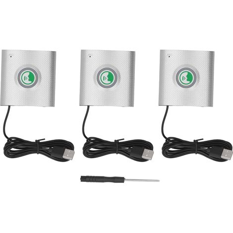Interphone vocal sans fil à très longue portée, sonnette intérieure à 3 unités, idéal pour les appels longue distance à domicile et au bureau, voix forte et claire, sécurité domestique, argent. (1/5)