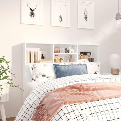 Armoire de tête de lit Blanc 120x19x103,5 cm (1/5)