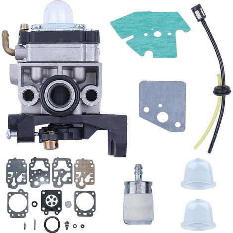 LinDuxe Vergaser-Kit für Honda GX25 GX25N GX25NT HHT25S Vergaser + Dichtung + Kraftstofffilter + Zündkerze + Primerpumpe, 8-in-1-Motor-Ersatzteil-Kit, ersetzt 16100-Z0H-825