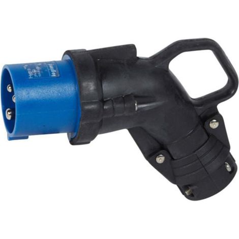 Fiche mobile coudée Hypra IP44 16A - 200V à 250V - 2P+T - caoutchouc - LEGRAND
