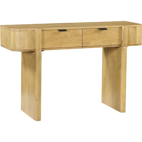 Bureau console – 2 tiroirs – Bois de manguier – Coloris : Naturel - MELYRAN (1/4)