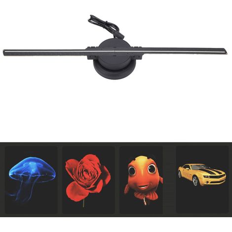 Ventilateur hologramme 3D 256 LED 400x400 mm avec télécommande WiFi, projecteur hologramme 3D publicitaire, prise 100-240 V (Royaume-Uni) (1/5)