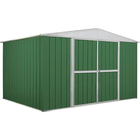 Casetta Box da Giardino in Lamiera di Acciaio Porta Utensili 360x260x212 cm Enaudi Verde (1/5)
